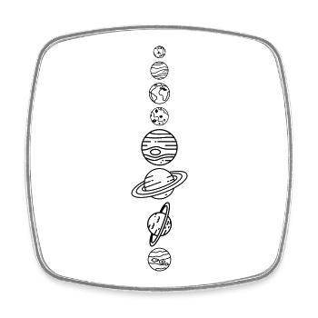 Sonnensystem Planeten – Solar System Weltraum - Viereckiger Kühlschrankmagnet - Weiß - Vorne