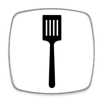 Kitchen spatula - Square fridge magnet - white - Front