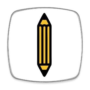 Pencil Writing Author Art - Square fridge magnet - white - Front
