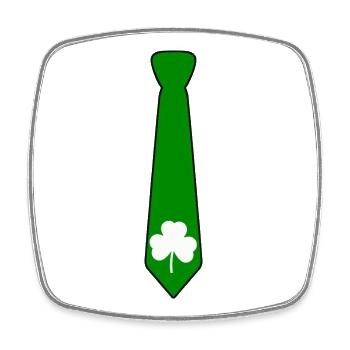 Green Shamrock Necktie St. Patrick's Day Design - Square fridge magnet - white - Front