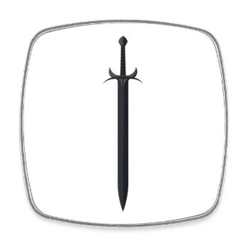 Moon Sword Dark Streetwear Symbol Shirt - Square fridge magnet - white - Front