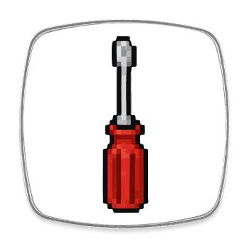 Pixel Schraubendreher Rot - Viereckiger Kühlschrankmagnet - Weiß - Vorne