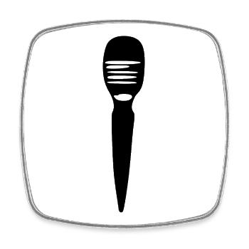 Microphone Singer Gift Singer - Square fridge magnet - white - Front