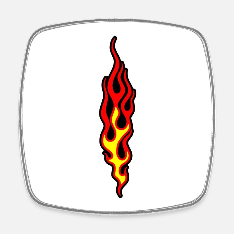 flammen - Magnet carré - blanc