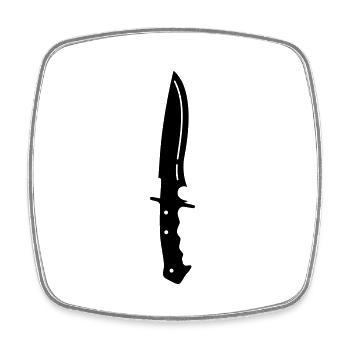 Messer icon - Viereckiger Kühlschrankmagnet - Weiß - Vorne