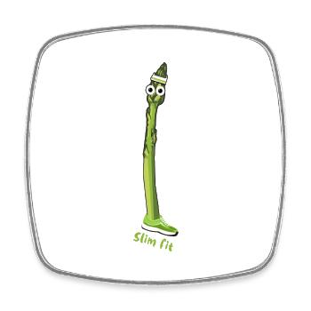 slim fit, sport, fitness, asperges, asperges vertes - Magnet carré - blanc - Devant