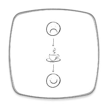 Kein Kaffee - kein glückliches - Viereckiger Kühlschrankmagnet - Weiß - Vorne