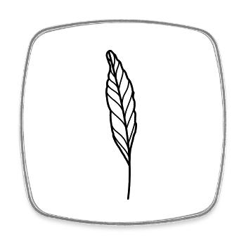 leaf - Square fridge magnet - white - Front