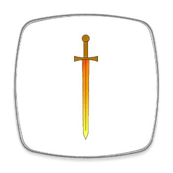 Excalibur - Schwert - Magisch / Mythos - Viereckiger Kühlschrankmagnet - Weiß - Vorne