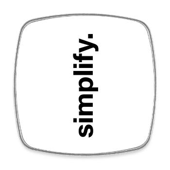simplify - Viereckiger Kühlschrankmagnet - Weiß - Vorne