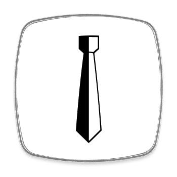 Tie - Square fridge magnet - white - Front