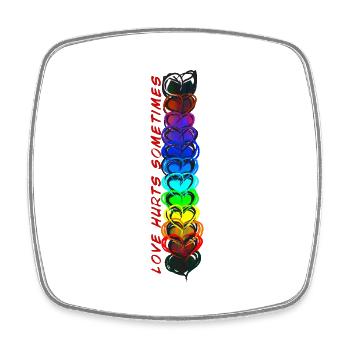 Love Hurts sometimes - Square fridge magnet - white - Front
