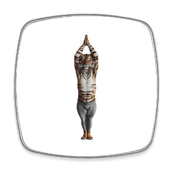 Tiger - Viereckiger Kühlschrankmagnet - Weiß - Vorne