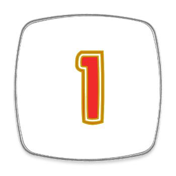 1. 1 year. 1st ANNIVERSARY. 1 YEAR ANNIVERSARY - Square fridge magnet - white - Front