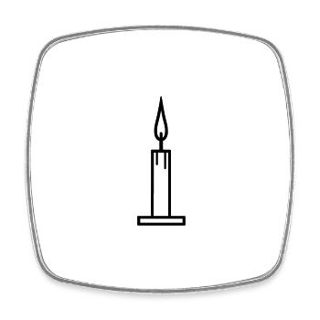 Candle - Square fridge magnet - white - Front