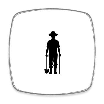 Bauer Silhouette Farmer - Magnet carré - blanc - Devant