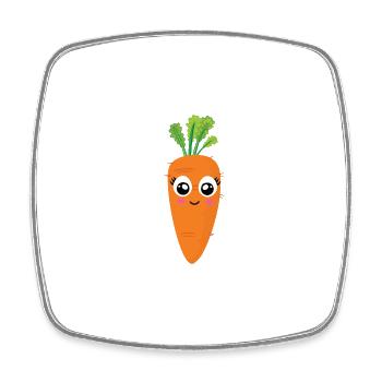 Carrot Carrot Carrot Vegetables - Square fridge magnet - white - Front