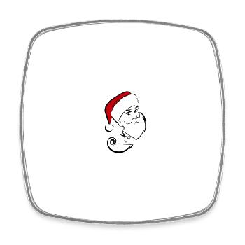 Santa Claus Beard Cutting - Square fridge magnet - white - Front