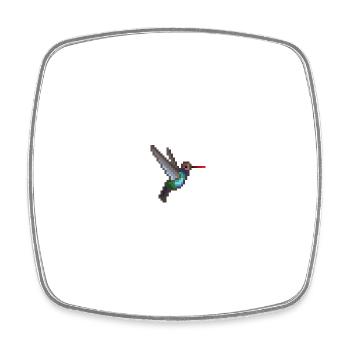 Vogel - Viereckiger Kühlschrankmagnet - Weiß - Vorne