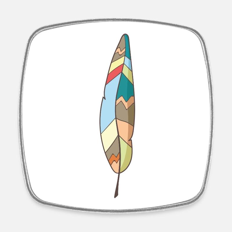 Plume - Magnet carré - blanc