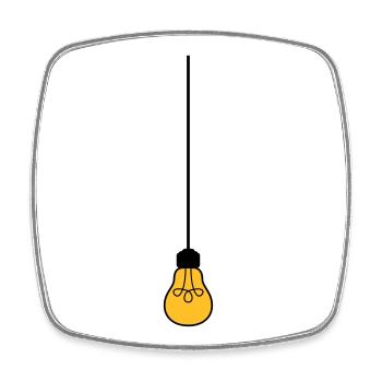 decke oben kabel haengen gluehbirne licht strom id - Viereckiger Kühlschrankmagnet - Weiß - Vorne