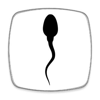 sperma - Square fridge magnet - white - Front