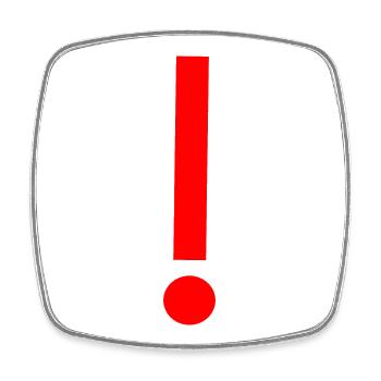Red exclamation mark, template, pattern - Square fridge magnet - white - Front