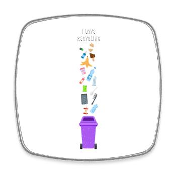 J’adore recycler - Magnet carré - blanc - Devant