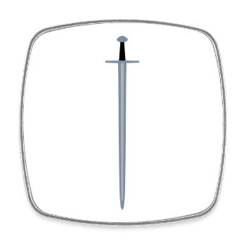 Sword - Square fridge magnet - white - Front