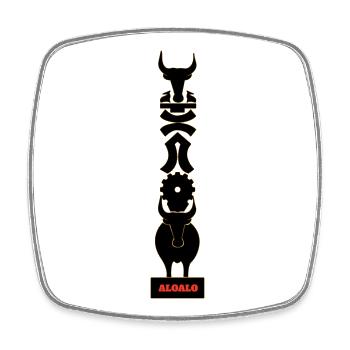 Aloalo symbole culturel de Madagascar - Magnet carré - blanc - Devant