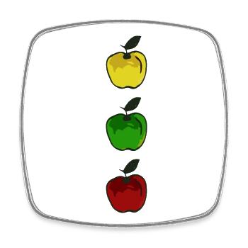 Pommes multicolores / pommes colorées - Magnet carré - blanc - Devant