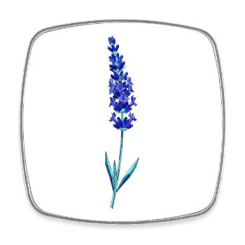 Blue Lavender Glass Flower - Square fridge magnet - white - Front