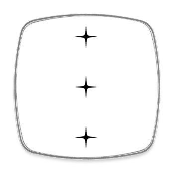 Drei Sterne – Minimal Star DesignSchlichtes Design - Viereckiger Kühlschrankmagnet - Weiß - Vorne