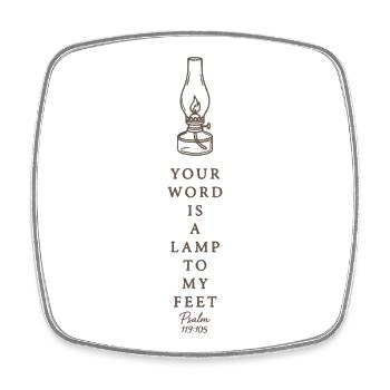 Word Lamp - Square fridge magnet - white - Front