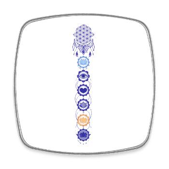 Spiritualität Meditation Heilige Geometrie Lotus - Viereckiger Kühlschrankmagnet - Weiß - Vorne