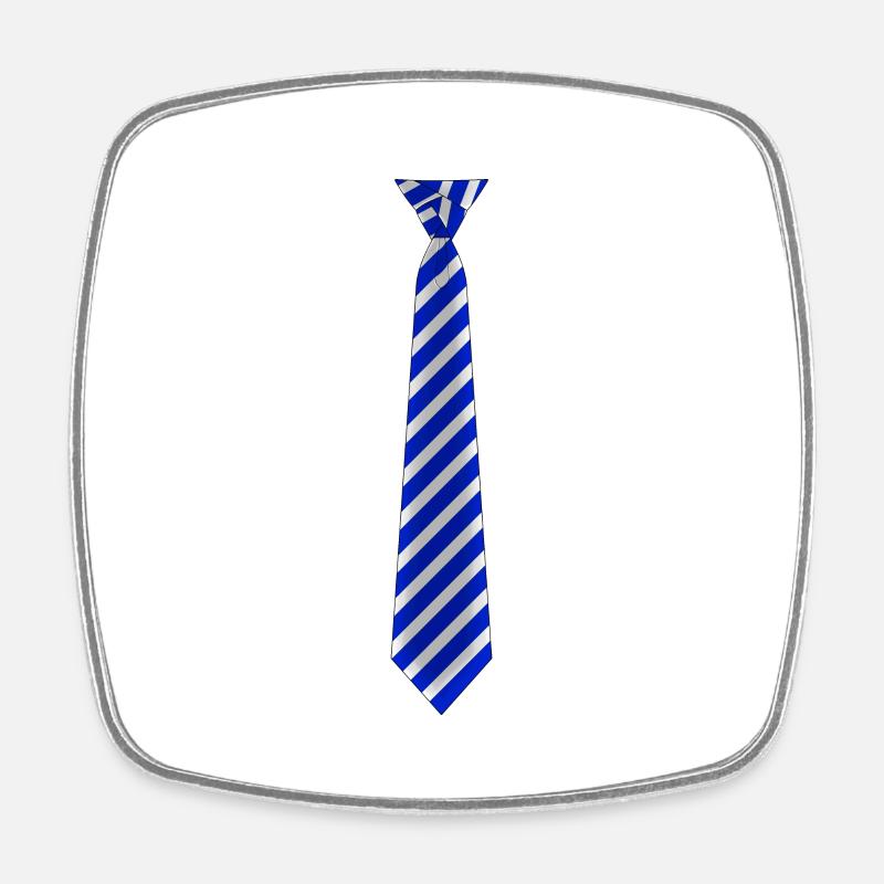 Tie striped blue - Square fridge magnet - white