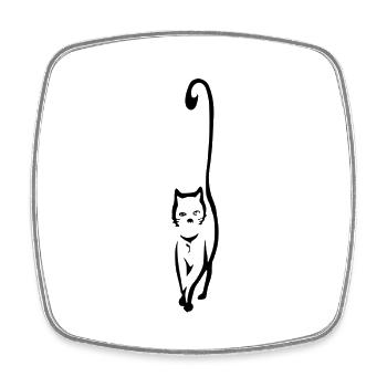 chat - Magnet carré - blanc - Devant
