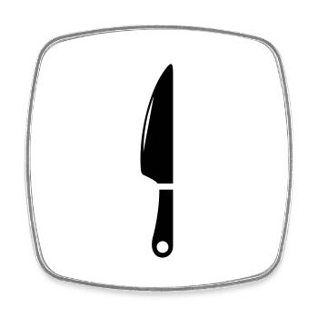 Messer icon - Viereckiger Kühlschrankmagnet - Weiß - Vorne