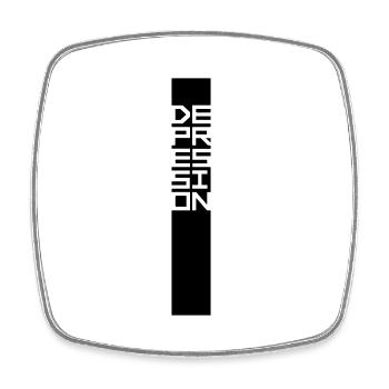 Text Balken Depression - Viereckiger Kühlschrankmagnet - Weiß - Vorne