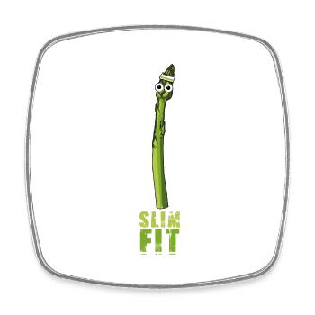 slim fit,spragel, grüner spargel, fitness,sport - Viereckiger Kühlschrankmagnet - Weiß - Vorne