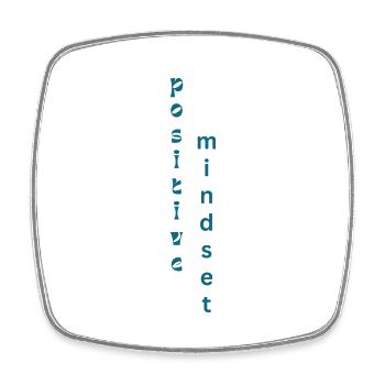 positive mindset - Viereckiger Kühlschrankmagnet - Weiß - Vorne