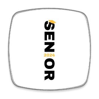 Back To School - Square fridge magnet - white - Front