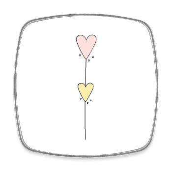 Heart Line Vertical - Square fridge magnet - white - Front