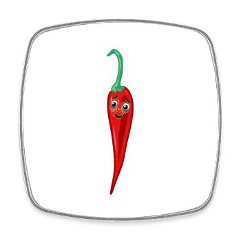 Chilischote Peperoni Küche Köche Koch - Viereckiger Kühlschrankmagnet - Weiß - Vorne