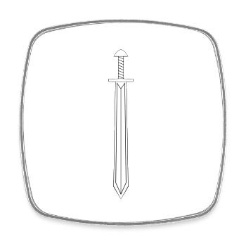Sword - Square fridge magnet - white - Front