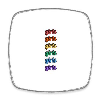 Lesbische Mädchen Regenbogen Text - Viereckiger Kühlschrankmagnet - Weiß - Vorne