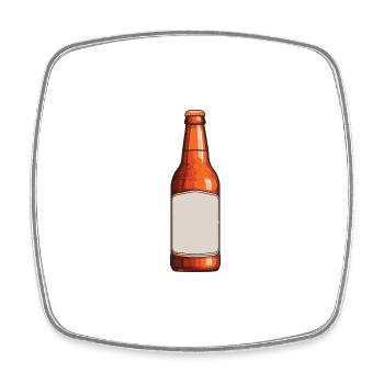 Bierflasche Symbol Bier - Viereckiger Kühlschrankmagnet - Weiß - Vorne