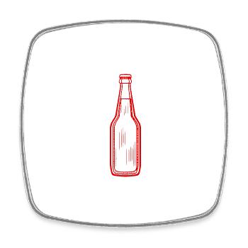 Bierflasche Bier Symbol - Viereckiger Kühlschrankmagnet - Weiß - Vorne