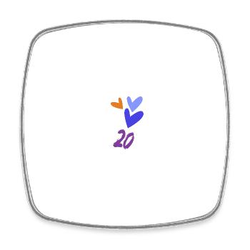 20. 20 YEARS. 20th ANNIVERSARY. 20TH ANNIVERSARY. - Square fridge magnet - white - Front