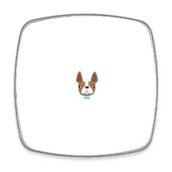 Hund - Viereckiger Kühlschrankmagnet - Weiß - Vorne